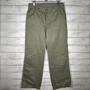 Life Is Good Pants Wide Leg Pockets Brushed Cotton Twill Bohemian Olive Green 8